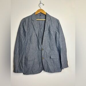 J.Crew LudLow Size 40s Mens Linen Sport Coat Blazer Gray Minimalist Old Money